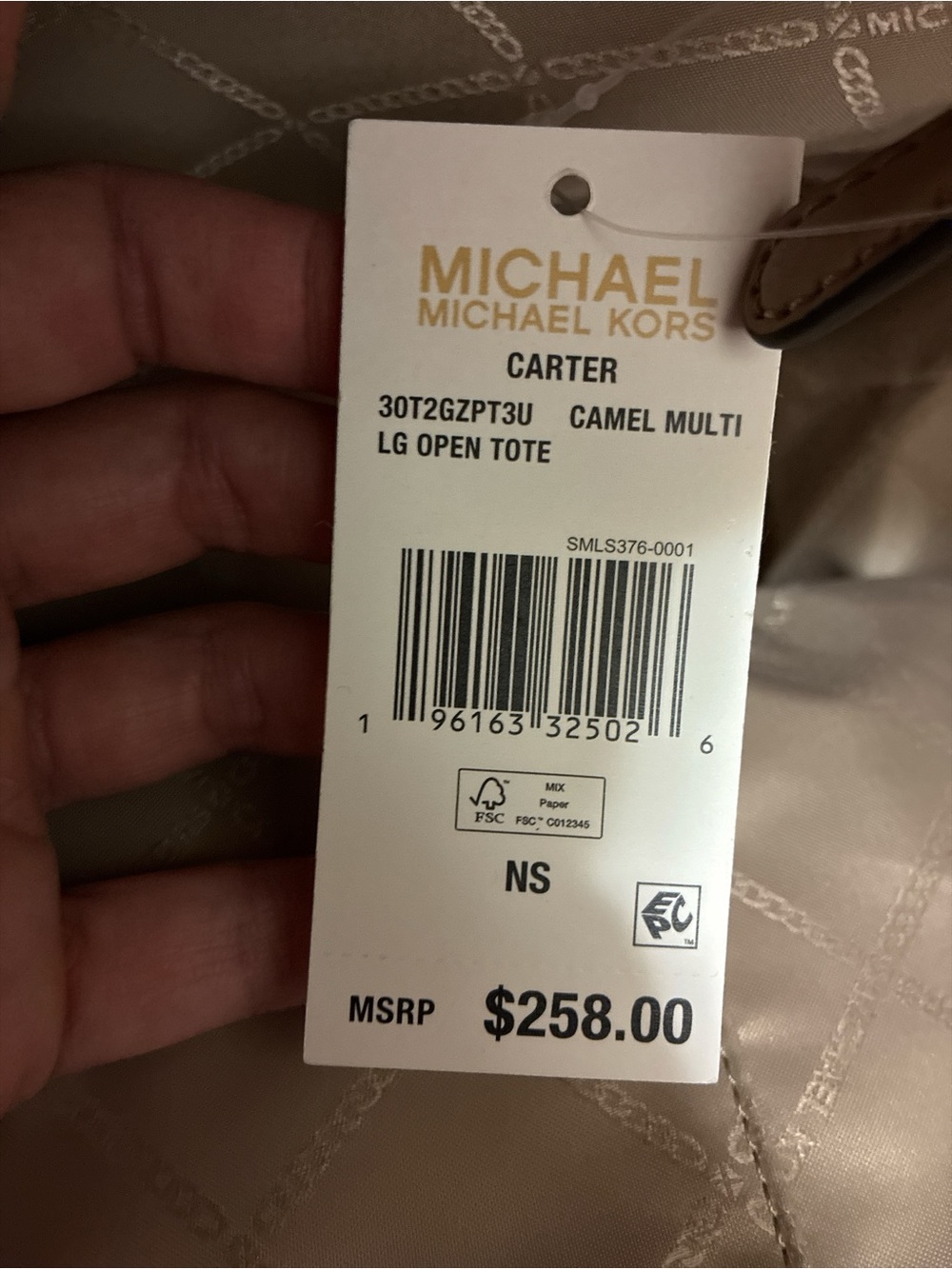 Michael Kors Carter Large Open Tote Camel Multi Animal Print NWT - Picture 5 of 5